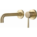 Gold Basin Mixer Tap Solid Brass Wall Mounted Bathroom Sink Faucet Brushed Brass Swivel Spout Basin Mixer Tap In Australia - Darrahopens