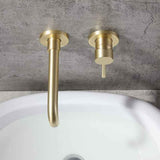 Gold Basin Mixer Tap Solid Brass Wall Mounted Bathroom Sink Faucet Brushed Brass Swivel Spout Basin Mixer Tap In Australia - Darrahopens