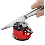 Stone Knife Sharpener, Kitchen Knife Sharpener Safety Scissors Blade Grinder, Tungsten Diamond Knife Sharpening Tool with Suction Cup, Red In Australia - Darrahopens