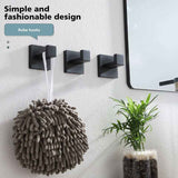 3 Pack Robe and Towel Hooks, Stainless Steel Home Hooks and Coat Hooks Bathroom Hardware Wall Mounted, Matte Black