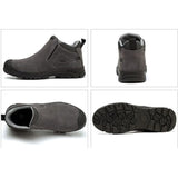 Slip-on Welding Safety Shoes, Non-Slip Rubber Sole, Abrasion Resistant Anti-Scald Work Shoes for Welders, Grey, 38EU