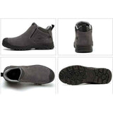 Slip-on Welding Safety Shoes, Non-Slip Rubber Sole, Abrasion Resistant Anti-Scald Work Shoes for Welders, Grey, 39EU