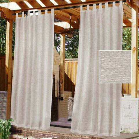 2 Pcs Outdoor Curtain, Patio Curtain, Detachable Sticky Tab Top for Easy and Non-Slip Hanging, Waterproof Outdoor Decking, Natural, 132 x 213 cm In Australia - Darrahopens