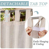 2 Pcs Outdoor Curtain, Patio Curtain, Detachable Sticky Tab Top for Easy and Non-Slip Hanging, Waterproof Outdoor Decking, Natural, 132 x 213 cm In Australia - Darrahopens