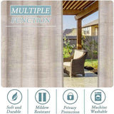 2 Pcs Outdoor Curtain, Patio Curtain, Detachable Sticky Tab Top for Easy and Non-Slip Hanging, Waterproof Outdoor Decking, Natural, 132 x 213 cm In Australia - Darrahopens