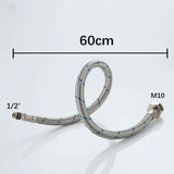 2 Pcs Universal G1 2 Tap Hose, Flexible SUS304 Stainless Steel Connection Hose for Hot and Cold Water Mixer Tap, Kitchen Sink, Bathroom, 600 mm In Australia - Darrahopens