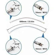 2 Pcs Universal G1 2 Tap Hose, Flexible SUS304 Stainless Steel Connection Hose for Hot and Cold Water Mixer Tap, Kitchen Sink, Bathroom, 600 mm In Australia - Darrahopens