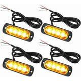 4 Pcs 4 LED Penetration Lights 12 24V Orange LED Rotating Beacon Flashing Lights Emergency Alarm Indicator Strobe Turn Signals Car Ipx-4 for Van In Australia - Darrahopens