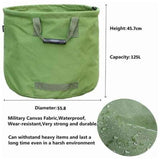 Extra-Strong Gardening Bag with Handles, Green Leaf Collection Bag with Military Canvas, H 45.7 cm, D 55.8 cm, 125 L In Australia - Darrahopens