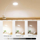 Battery-Powered Clip-on Reading Light for Bed, with 3 Brightness Levels, Rechargeable Via USB In Australia - Darrahopens