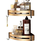 2 Pcs Corner Shower Shelves, No Drilling Required, Adhesive Bathroom Shelf, Stainless Steel Triangle Storage Basket for Shampoo and Soap with Hooks In Australia - Darrahopens