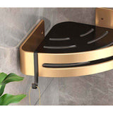 2 Pcs Corner Shower Shelves, No Drilling Required, Adhesive Bathroom Shelf, Stainless Steel Triangle Storage Basket for Shampoo and Soap with Hooks In Australia - Darrahopens