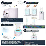 Air Humidifier, Silent Ultrasonic Humidifier with Thermo-Hygrometer, Dual Nozzle, 36 Hours of Operation Time, Automatic Shut-Off, 7 LEDs, 2 L In Australia - Darrahopens