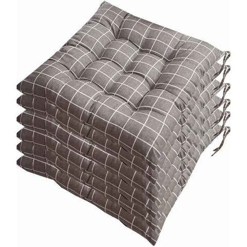 6 Pcs Chair Cushions, Decorative Cushion, Chair Cushion, Garden Cushions, 12 Stitched Details, Different Patterns, Polyester, a, 40 x 40 cm In Australia - Darrahopens