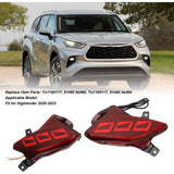 Red Rear Bumper Reflector Light, Brake Light, Position Light and Sequential Turn Signal Compatible with Highlander 2020 to 2023 In Australia - Darrahopens