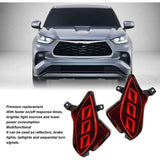 Red Rear Bumper Reflector Light, Brake Light, Position Light and Sequential Turn Signal Compatible with Highlander 2020 to 2023 In Australia - Darrahopens