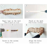 Modern Wall Mounted Coat Rack, Solid Wood Corner Hanger for Bedroom Wall Mounted Household Coat Rack Cloakroom Furniture Shelf Frame Wardrobe Clothes