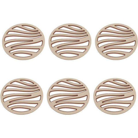 6 Pcs Stylish Insulated Heat Resistant Trivets Silicone PP Non-Slip Anti-Scald Placemats for Home Cafe Restaurant