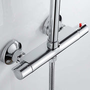 Thermostatic Shower Mixer 2 Outlets High and Low Anti-Scald Mixer Tap in Chrome Brass for Bathroom Bathtub In Australia - Darrahopens