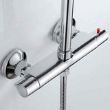 Thermostatic Shower Mixer 2 Outlets High and Low Anti-Scald Mixer Tap in Chrome Brass for Bathroom Bathtub In Australia - Darrahopens