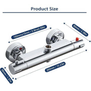 Thermostatic Shower Mixer 2 Outlets High and Low Anti-Scald Mixer Tap in Chrome Brass for Bathroom Bathtub In Australia - Darrahopens