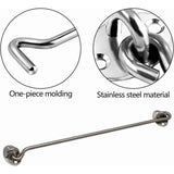 4 Pack Cabin Hooks, Thick Solid Stainless Steel Window Hooks with Mounting Screws for Barn Door, Bathroom, Sliding Door, Silver, 12 Inch In Australia - Darrahopens