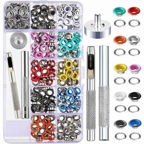 500 Sets Eyelet Kit, Eyelets, Metal Eyelets, 10 Colors Eyelet Kit with 3 Eyelet Setting Tool for Shoes, Clothing, Bag, Canvas, DIY, Style C, 5 mm In Australia - Darrahopens