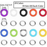 500 Sets Eyelet Kit, Eyelets, Metal Eyelets, 10 Colors Eyelet Kit with 3 Eyelet Setting Tool for Shoes, Clothing, Bag, Canvas, DIY, Style C, 5 mm In Australia - Darrahopens