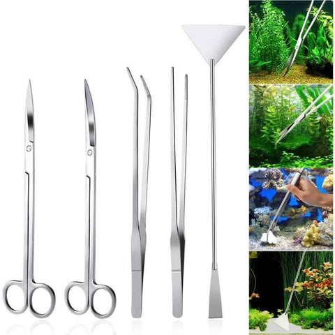 Aquarium Aquascaping Kit 5 in 1 Stainless Steel Aquarium Tank Aquatic Plant Tools Sets Tweezers Scissors Spatula In Australia - Darrahopens