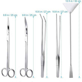 Aquarium Aquascaping Kit 5 in 1 Stainless Steel Aquarium Tank Aquatic Plant Tools Sets Tweezers Scissors Spatula