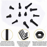 1225 Pcs Kit M2 M3 M4 M5 Carbon Steel Hex Socket Head Cap Bolts Screws with Nuts Assortment, Black In Australia - Darrahopens