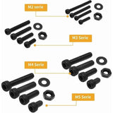 1225 Pcs Kit M2 M3 M4 M5 Carbon Steel Hex Socket Head Cap Bolts Screws with Nuts Assortment, Black In Australia - Darrahopens