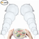 12 Pcs Silicone Stretch Lids, Silicone Lids, Stretch Lids, Silicone Stretch Lids in Different, Healthy Stretch Lid Fresh Food for Bowl, Sizes In Australia - Darrahopens