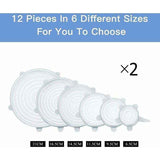 12 Pcs Silicone Stretch Lids, Silicone Lids, Stretch Lids, Silicone Stretch Lids in Different, Healthy Stretch Lid Fresh Food for Bowl, Sizes In Australia - Darrahopens