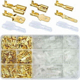 600 Pcs Brass Crimp Terminals, Electrical Lug with Insulated Sleeve Male Female Spade Wire Connectors Crimp Terminal, 2.8 mm, 4.8 mm, 6.3 mm In Australia - Darrahopens