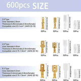 600 Pcs Brass Crimp Terminals, Electrical Lug with Insulated Sleeve Male Female Spade Wire Connectors Crimp Terminal, 2.8 mm, 4.8 mm, 6.3 mm In Australia - Darrahopens