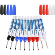 10 Pcs Deep Hole Markers, Carpenter Marker, Permanent Marker Pen with Long Tip, Precision Construction Marker, Black Blue Red White, 30 mm In Australia - Darrahopens