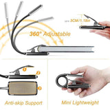 Rechargeable Reading Light, 9 LED Clip-on Reading Lamp, Stepless Dimming and 3 Eye Protection Modes, Cold and Warm White, 360 Degree Flexible Neck In Australia - Darrahopens