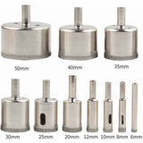 11 Pcs Diamond Hole Saw, Adjustable Hole Punch Locator Tile Hole Saw with Diamond Coated Drill Bits Hole Saw with Suction Cup Base for Ceramic Glass