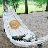 Hammock Outdoor Reinforced Anti-Rollover Hammock for Home Dormitory Summer Camping, Beige Double, 190 x 150 cm, 74.8 x 59.1 Inch In Australia - Darrahopens