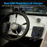 Cigarette Lighter Socket, Dual USB Port 4.2A, DC 12V Outlet, Switch and LED Display Voltmeter Waterproof Car Charger Power Outlet for 12V 24V Car In Australia - Darrahopens