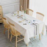 Waterproof Tablecloth Rectangular Table Cloth Cotton Linen Tassel Tablecloth Elegant Tablecloth Rectangle for Kitchen Table Decoration, 140 x 180 cm In Australia - Darrahopens