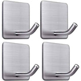 4 Pcs Adhesive Hooks, 8KG Max Stainless Steel Bathroom Wall Hooks, Towel Holder with Adhesive Tape, Family and Office, Self-Adhesive, 1 In Australia - Darrahopens