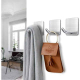 4 Pcs Adhesive Hooks, 8KG Max Stainless Steel Bathroom Wall Hooks, Towel Holder with Adhesive Tape, Family and Office, Self-Adhesive, 1 In Australia - Darrahopens