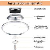4 Pcs Pan Lid Handle Glass Lid Handle Stainless Steel Pan Lid Caps Handles Universal Pan Lid Handles