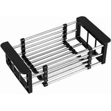 Drain Basket, Sink Drainer, Stainless Steel Telescopic Drainer, for Washing Dishes in the Kitchen Sink, Draining Fruits and Vegetables, Black, S In Australia - Darrahopens