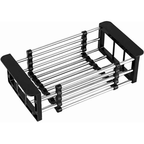 Drain Basket, Sink Drainer, Stainless Steel Telescopic Drainer, for Washing Dishes in the Kitchen Sink, Draining Fruits and Vegetables, Black, S In Australia - Darrahopens