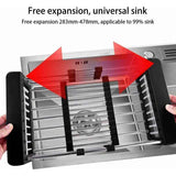 Drain Basket, Sink Drainer, Stainless Steel Telescopic Drainer, for Washing Dishes in the Kitchen Sink, Draining Fruits and Vegetables, Black, S In Australia - Darrahopens