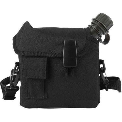 Outdoor Water Bottle Large Capacity Portable Flat Camping Water Bottle with Waist Bag for Outdoor Sports Hiking Black, 1.5 L In Australia - Darrahopens