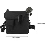 Outdoor Water Bottle Large Capacity Portable Flat Camping Water Bottle with Waist Bag for Outdoor Sports Hiking Black, 1.5 L In Australia - Darrahopens